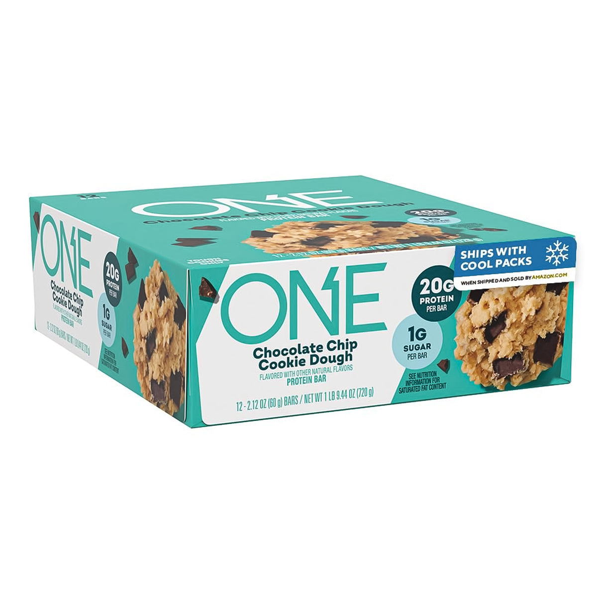 ONE Chocolate Chip Cookie Dough Flavored Protein Bar 2.12oz - 12ct