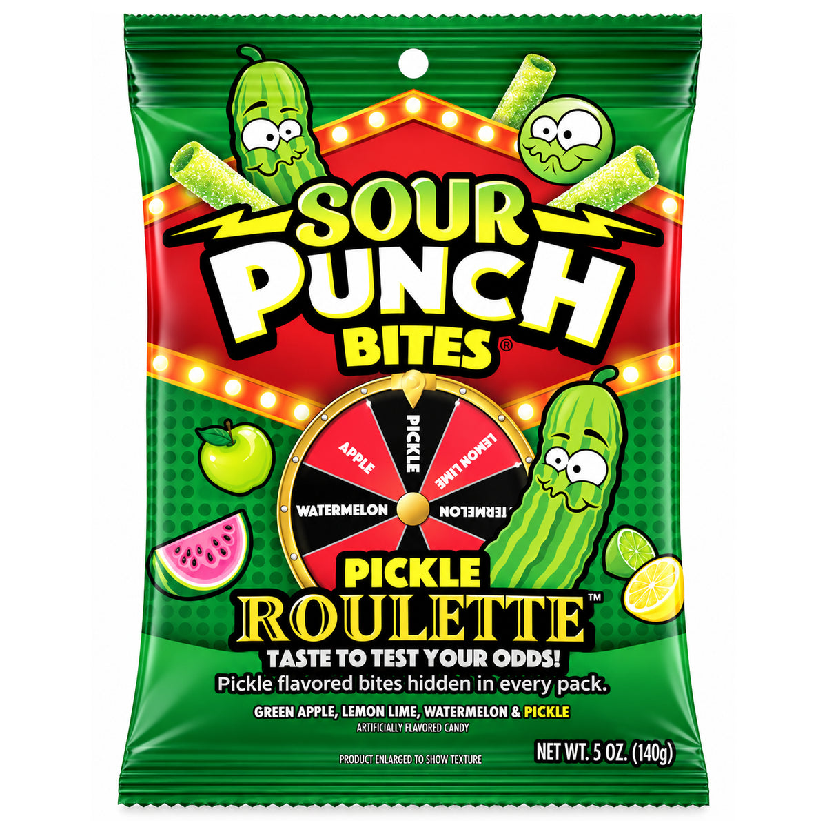 Sour Punch Pickle Roulette 5oz Peg