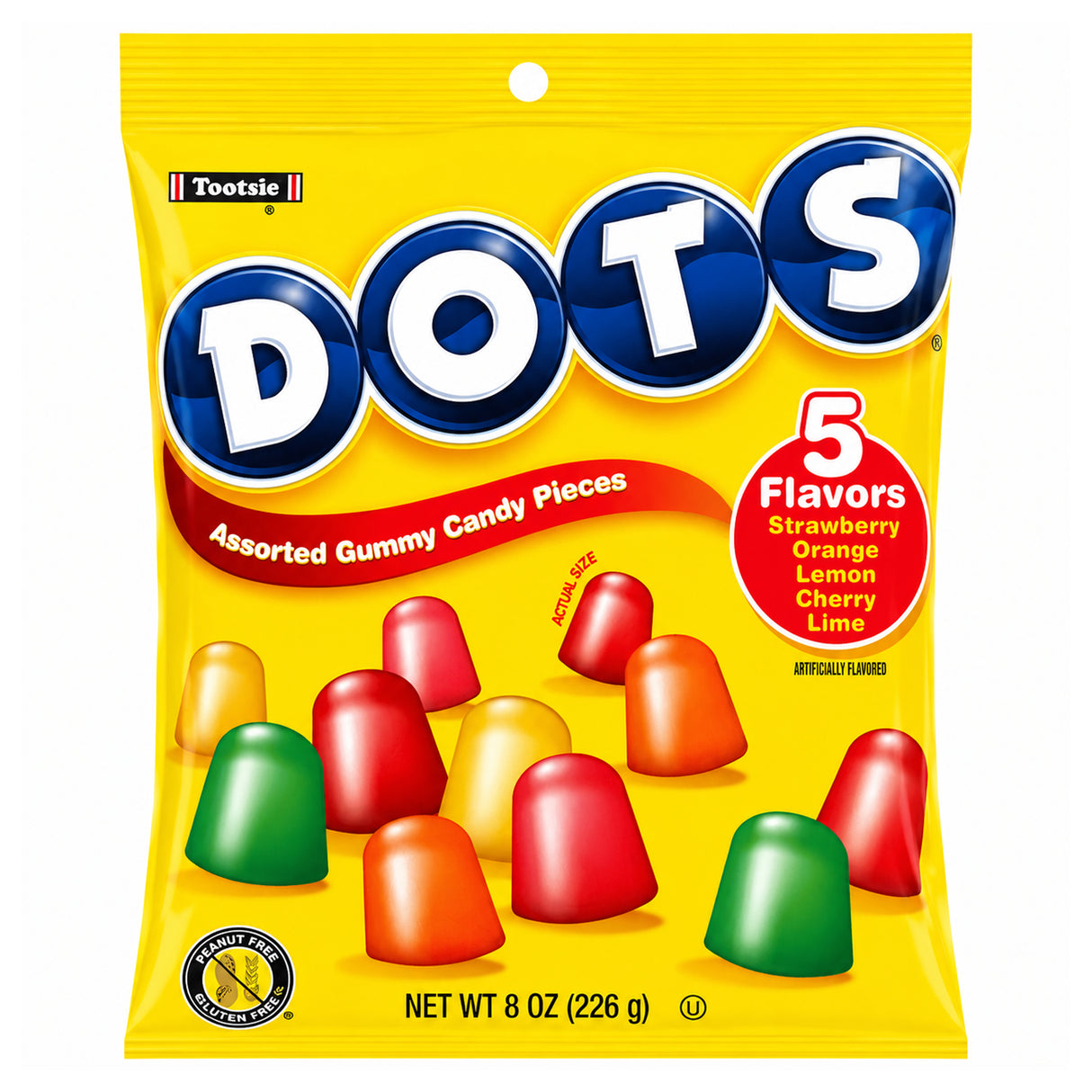 DOTS Assorted Gummy Candy Pieces 8oz - Peg