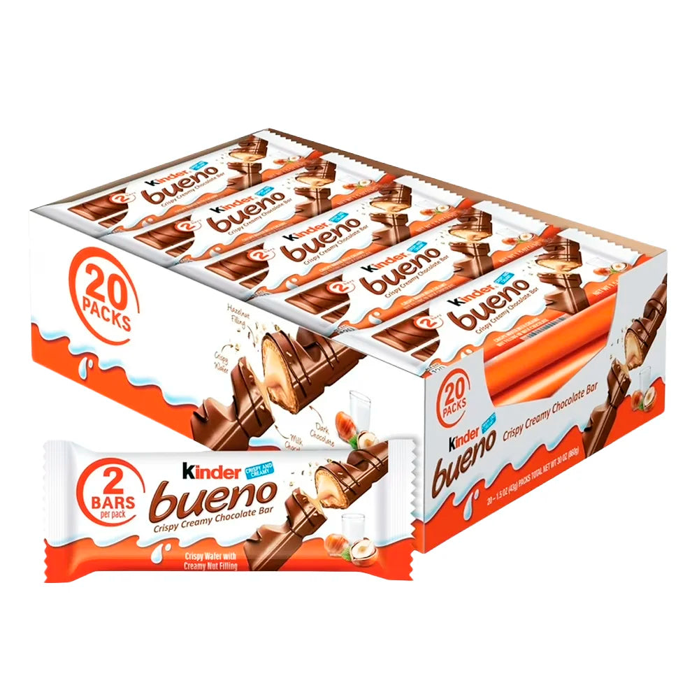 Kinder Bueno Chocolate Regular Bar 30oz - 20ct