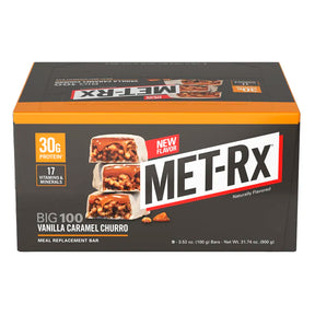 MET-RX-Big-100-Vanilla-Caramel-Churro-3.52oz-9ct