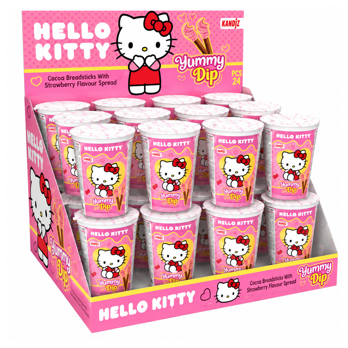 Kandiz Nickelodeon Hello Kitty Breadsticks with Strawberry Flavor Spread 40g - 24ct