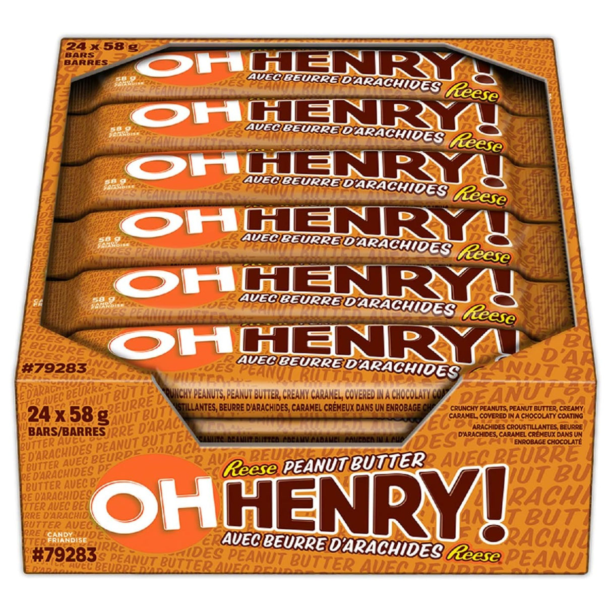 Oh Henry! Reese's Peanut Butter Candy Bar 58gm - 24ct