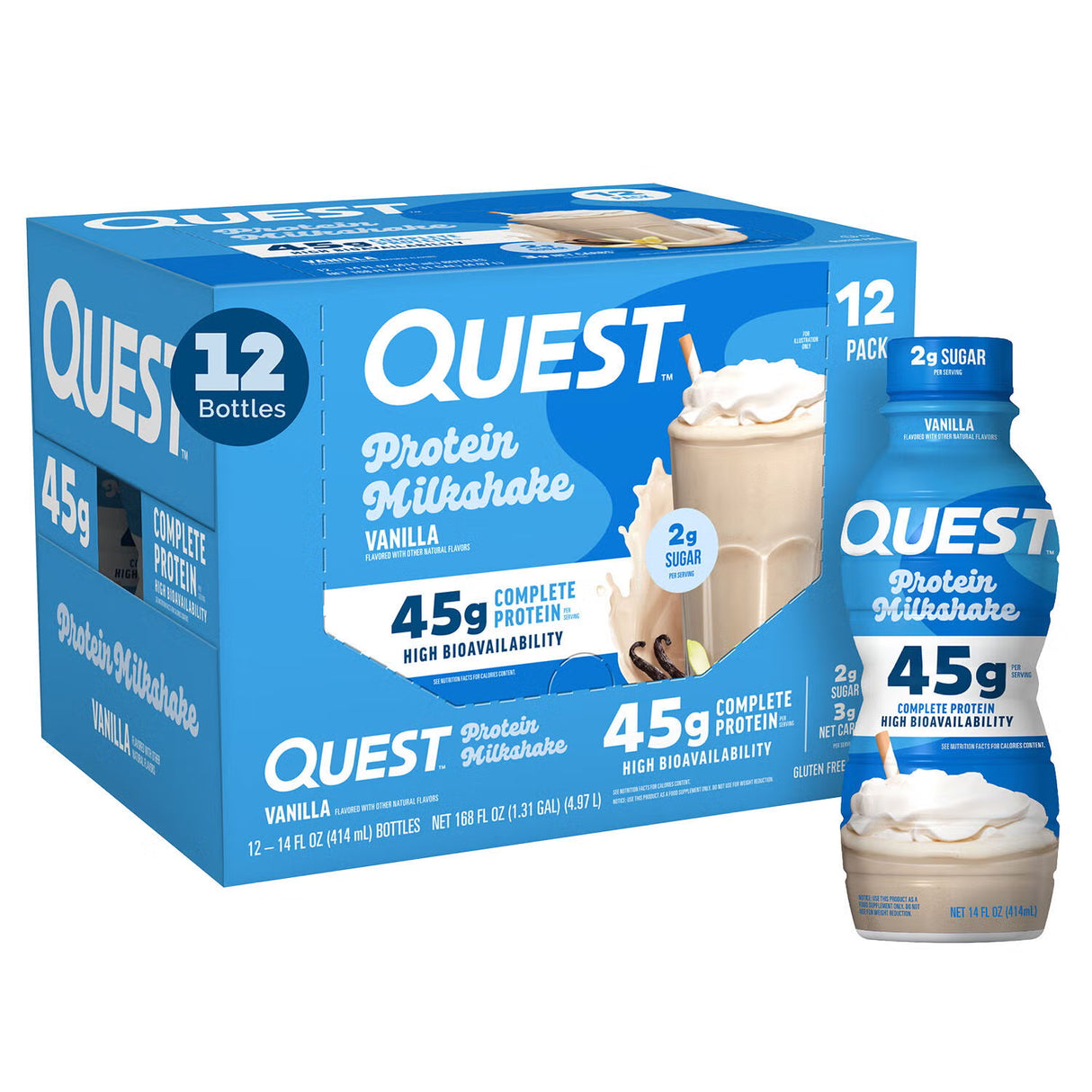 Quest Protein Milkshake Vanilla 14oz - 12ct