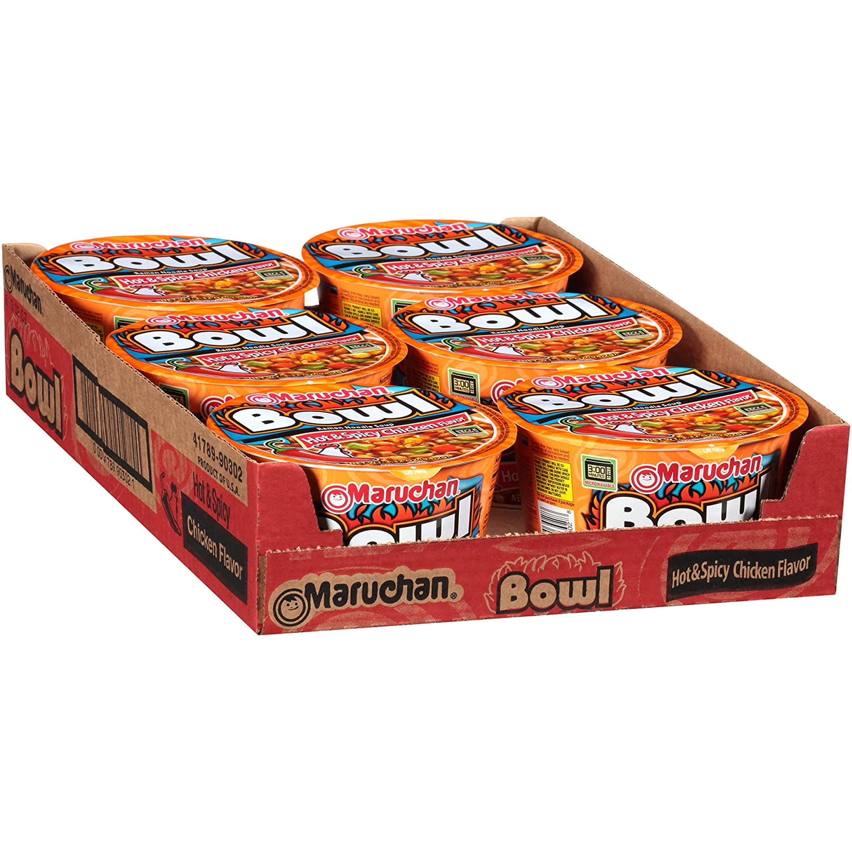 Maruchan Bowl Hot & Spicy Chicken Instant Cup 3.32oz - 6ct