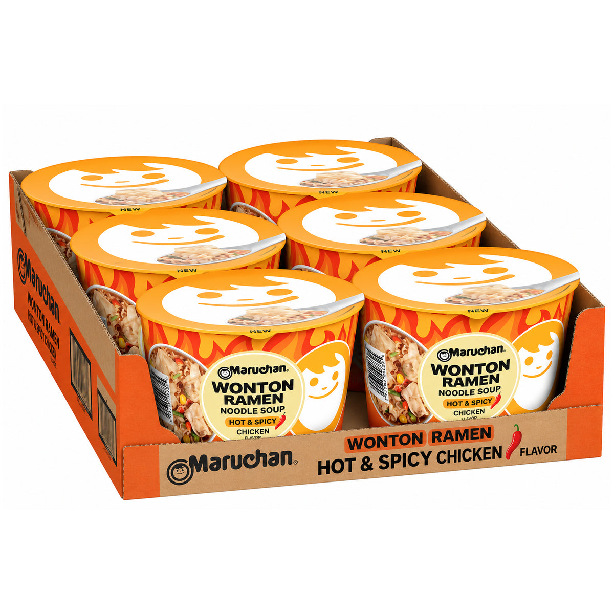 Maruchan Wonton Ramen Hot & Spicy Chicken Noodle Soup 3.93oz - 6ct