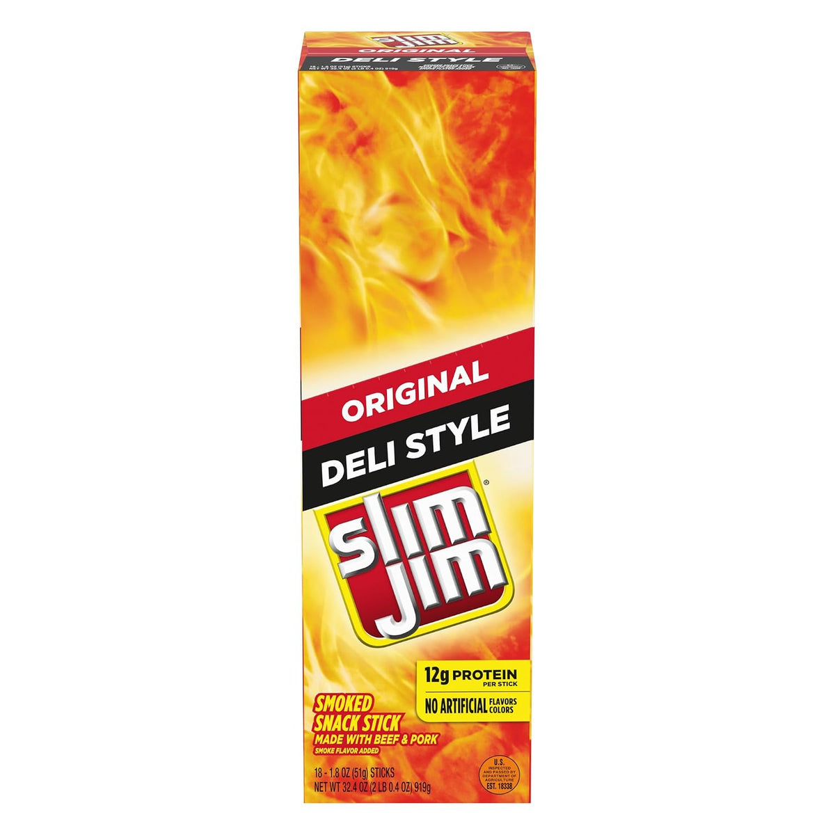 Slim Jim Deli Style Original Meat Sticks 1.8oz - 18ct