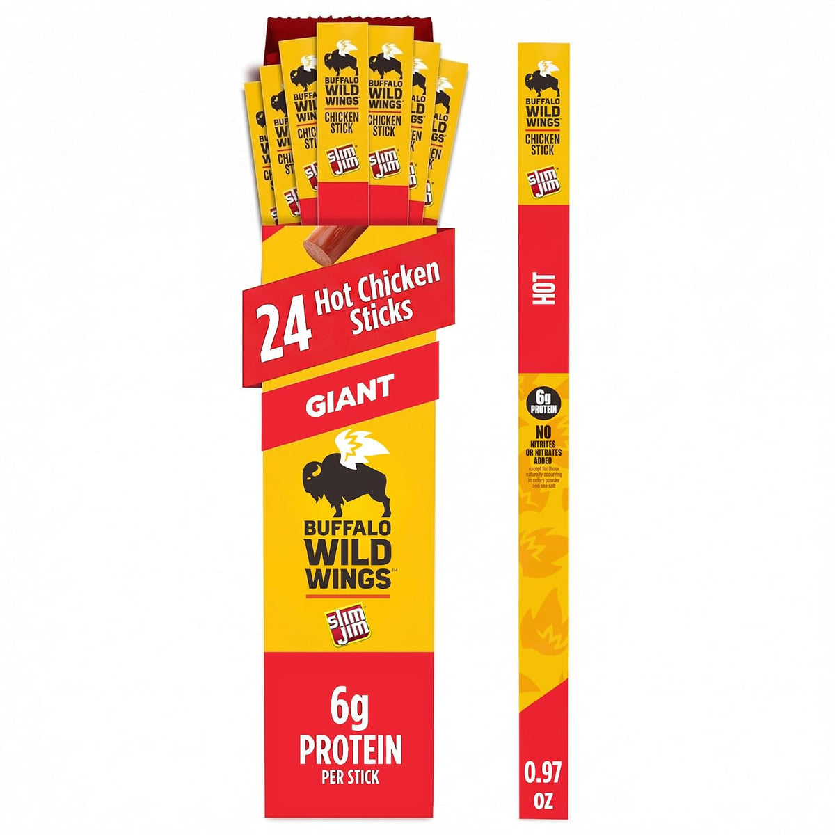 Slim Jim Giant Buffalo Hot Chicken Stick Hot 0.97oz - 24ct