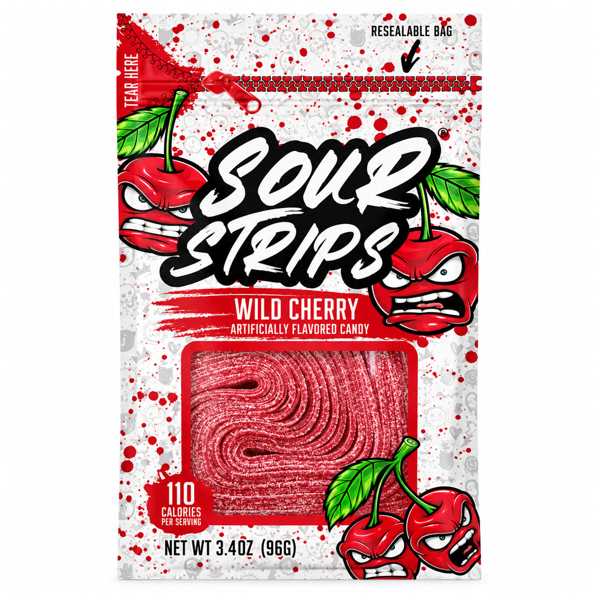 Sour Strips Wild Cherry 3.4oz Peg