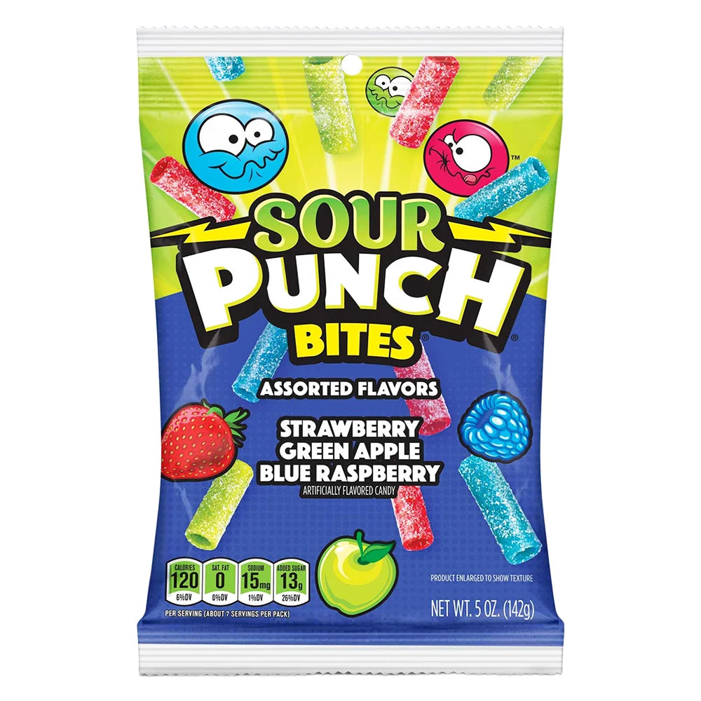 Sour Punch Bites Assorted Flavors 5oz Peg - Single