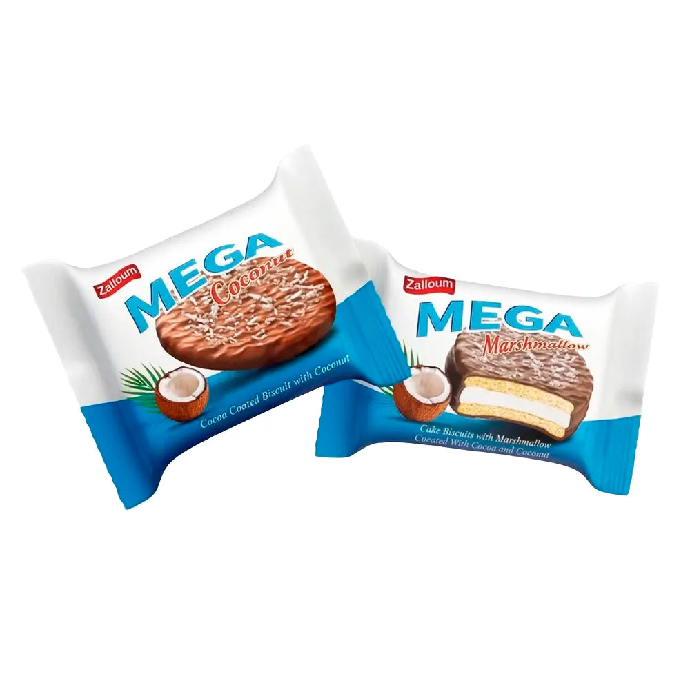 Zalloum Mega Cocoa Coated Biscuit with Coconut - 24ct