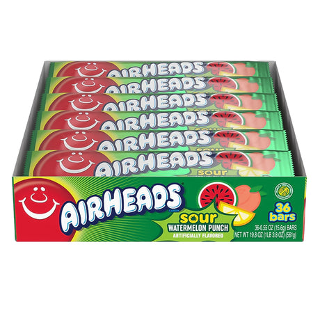 Airheads Sour Watermelon 0.55oz - 36ct