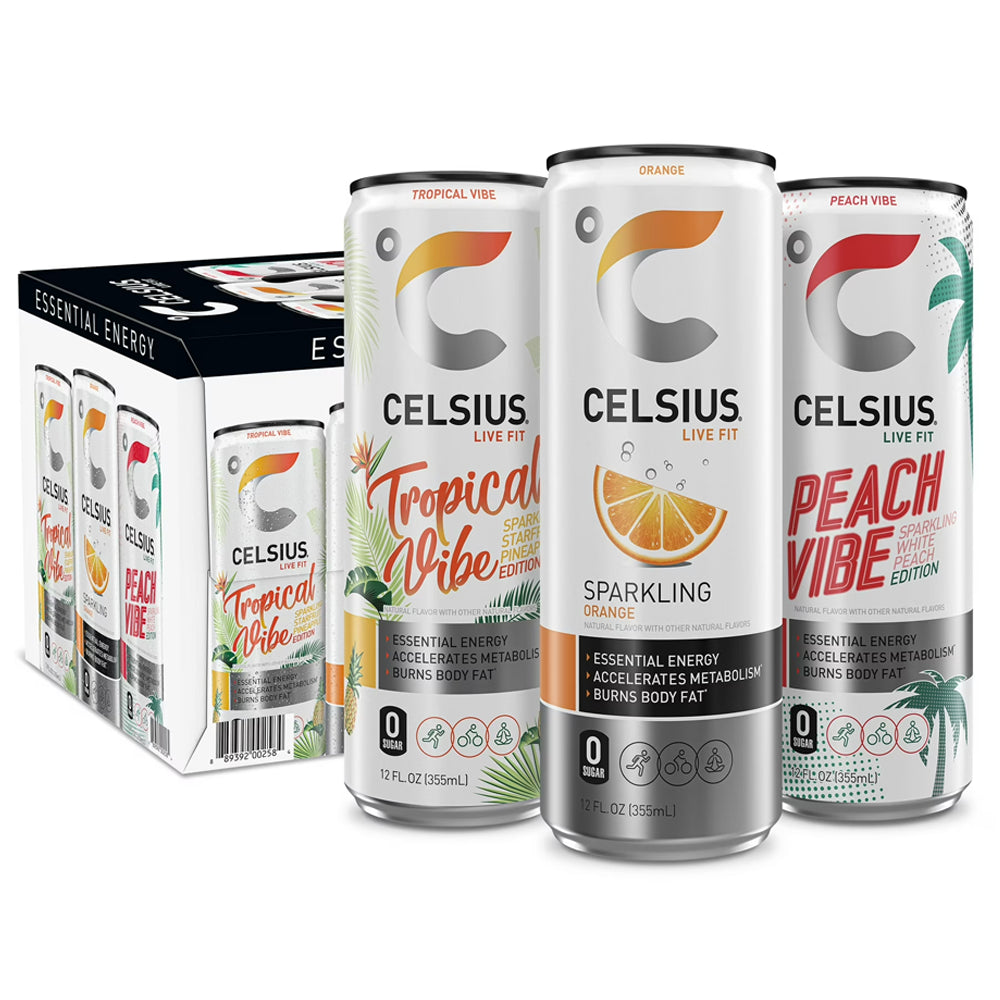 Celsius Sparkling Core Vibe Variety Pack 12oz - 12ct