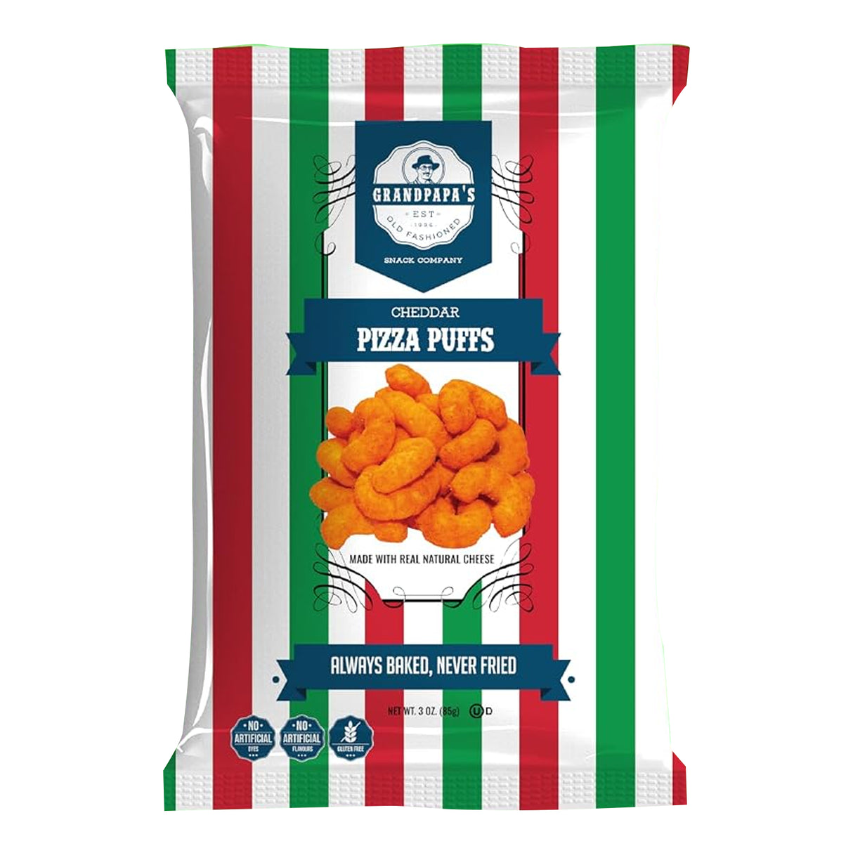 Grandpapa's Cheddar Pizza Puffs 3oz Single