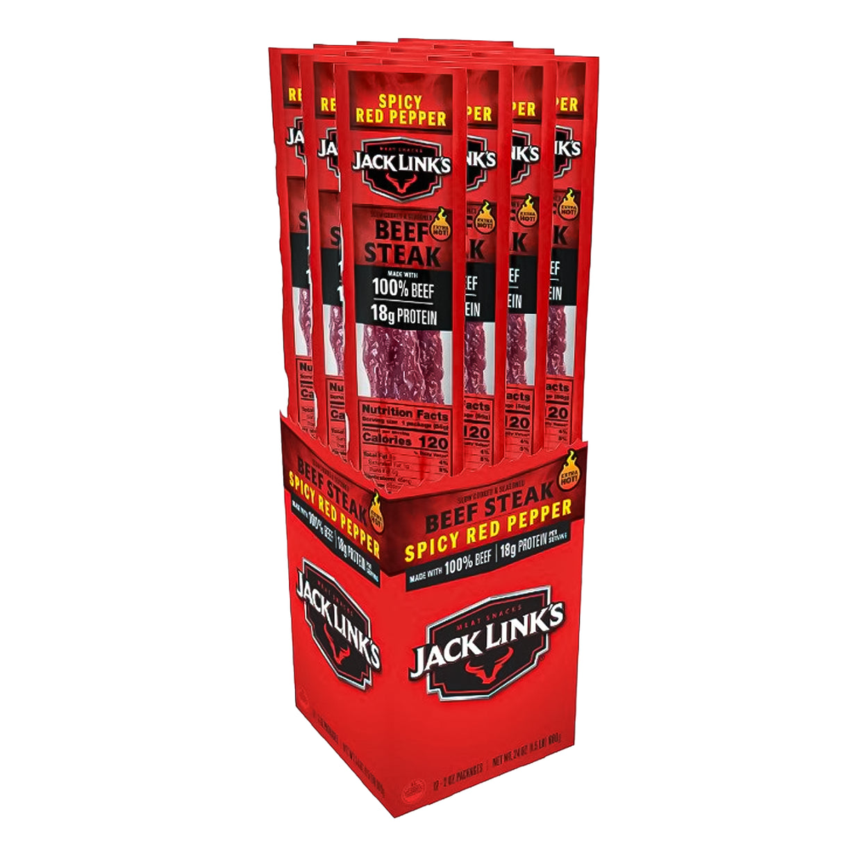 Jack Link's Jumbo Spicy Red Pepper Beef Steak 2oz - 12ct
