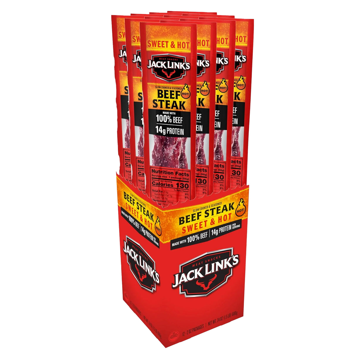 Jack Link's Jumbo Sweet & Hot Beef Steak 2oz - 12ct