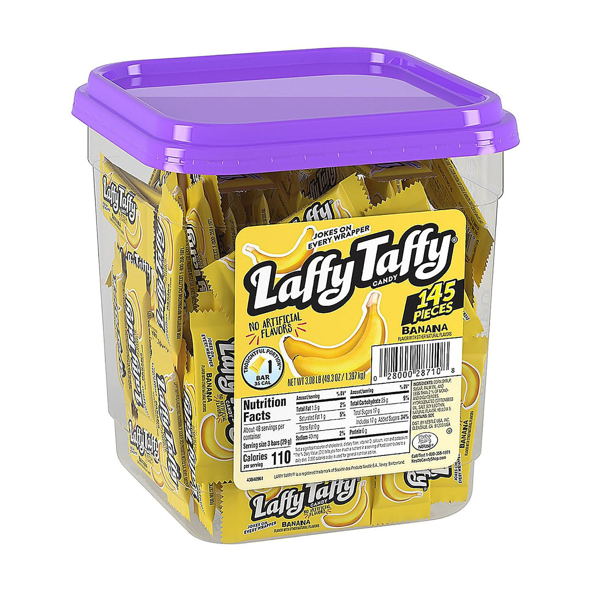 Laffy Taffy Banana Candy Jar - 145 Count