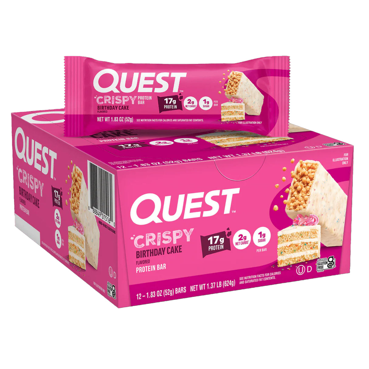 Quest Original Birthday Cake Protein Bar 2.12oz - 12ct