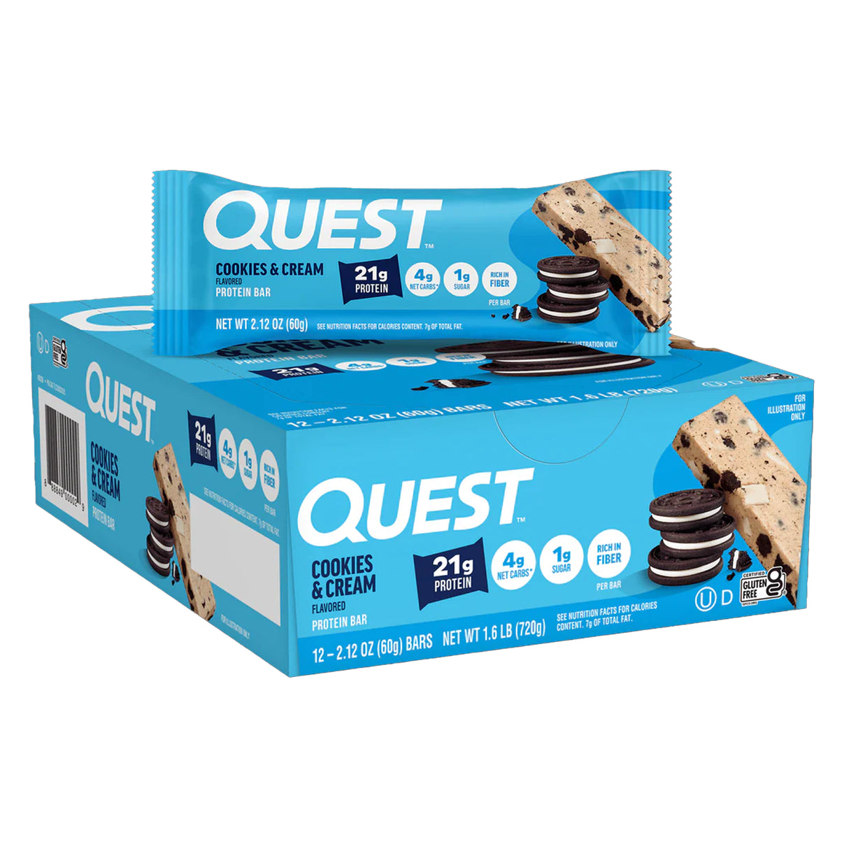 Quest Original Cookies and Cream Protein Bars2.12oz - 12ct