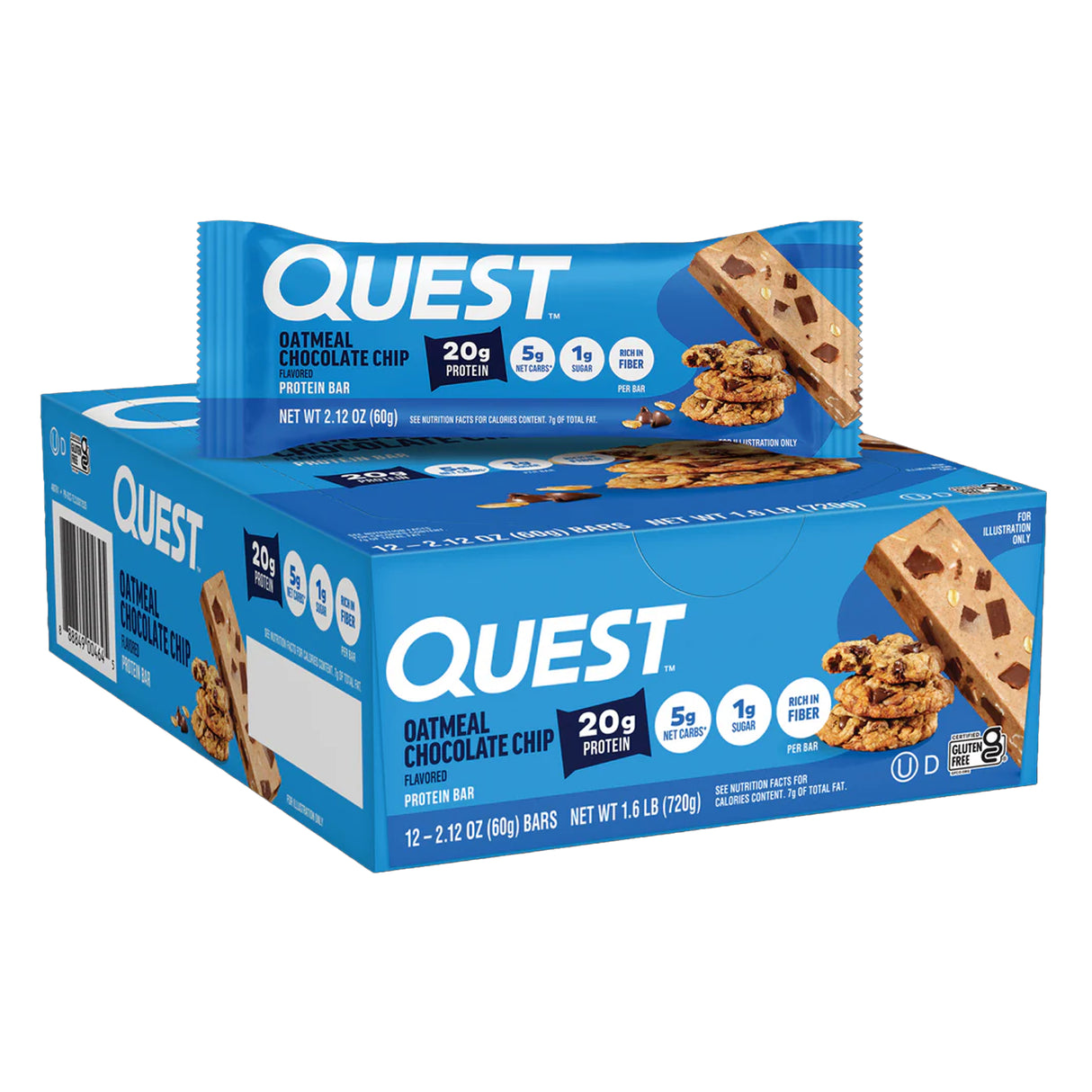 Quest Original Oatmeal Chocolate Chip Protein Bar 2.12oz - 12ct