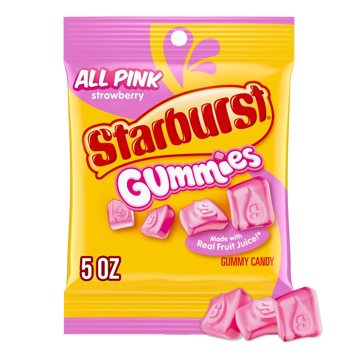 Starburst All Pink Gummies 5oz Peg