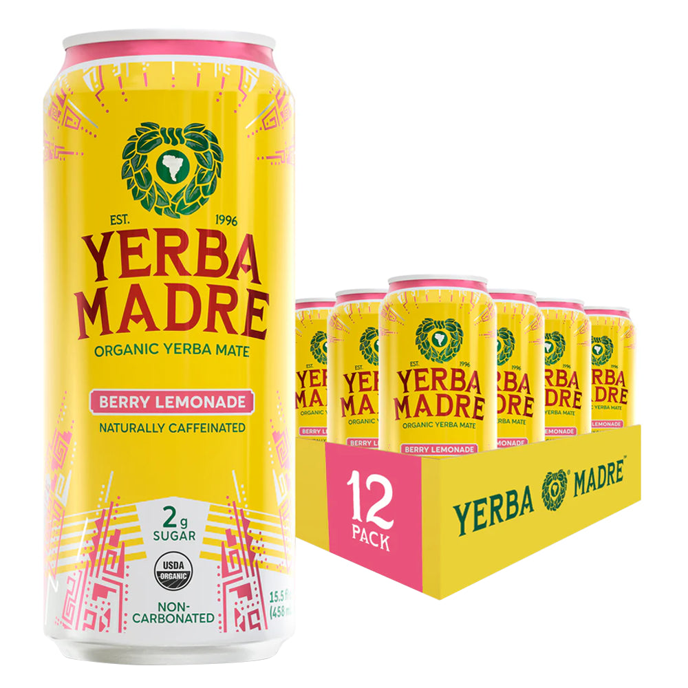 Yerba Madre Berry Lemonade Mate Beverage 15.5oz - 12ct