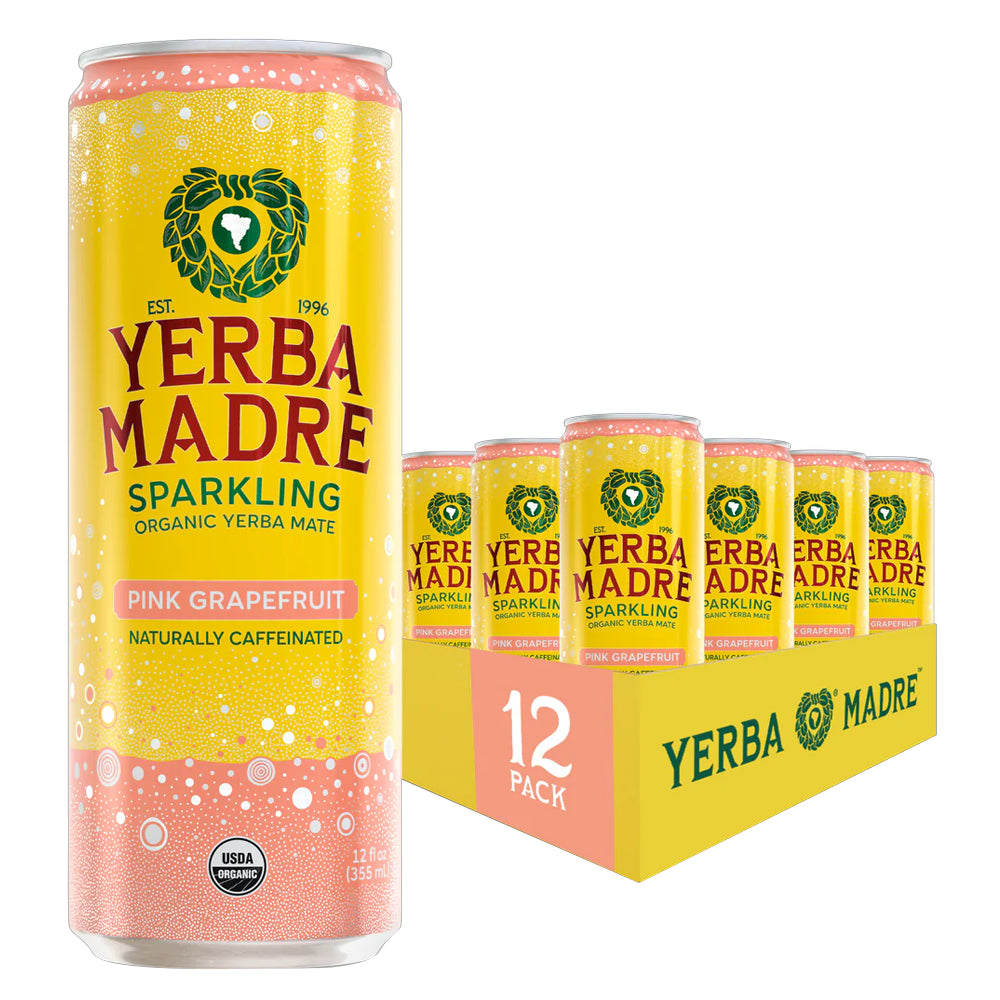 Yerba Madre Pink Grapefruit Mate Beverage 12oz - 12ct